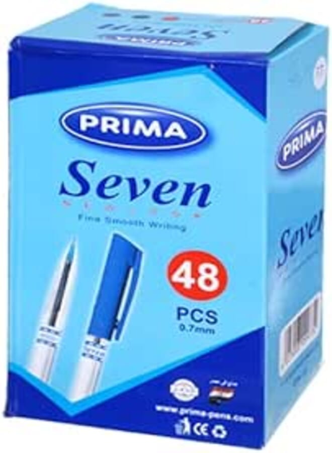 Pack of Prima Seven Pens 0.7mm Blue 48 Pens